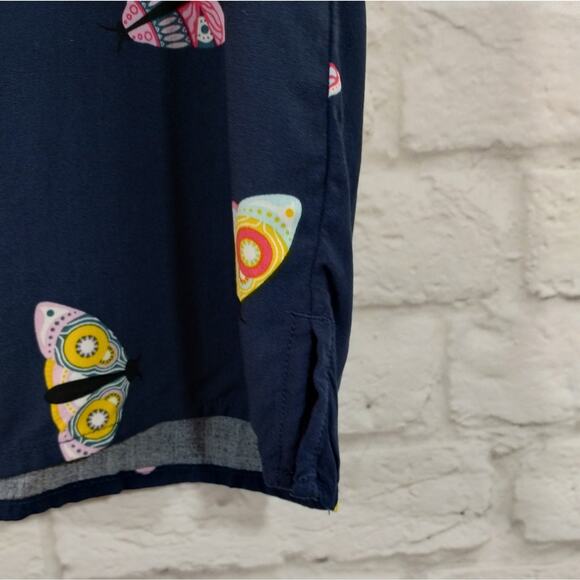 A Goodfellow & Co Men's Navy Colorful Butterfly Moth Button Down Shirt NWT L - Picture 6 of 11